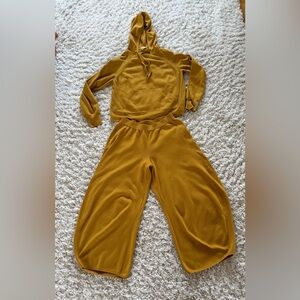 Selling as set!!! Anthropologie Women's Mustard Yellow Knit Pants and hoodie